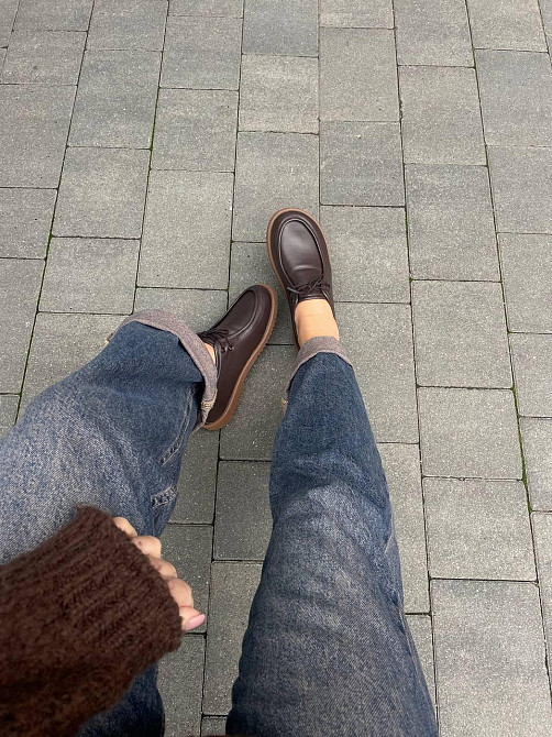 Arcoboletto Топсайдери жіночі на низькому ходу з натуральної шкіри на шнурках коричневі демісез Коломия - фото 8