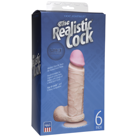 Фаллоимитатор Doc Johnson The Realistic Cock 6 inch White - ULTRASKYN, Vack-U-Lock, диаметр 4,3см Sex Aura Киев