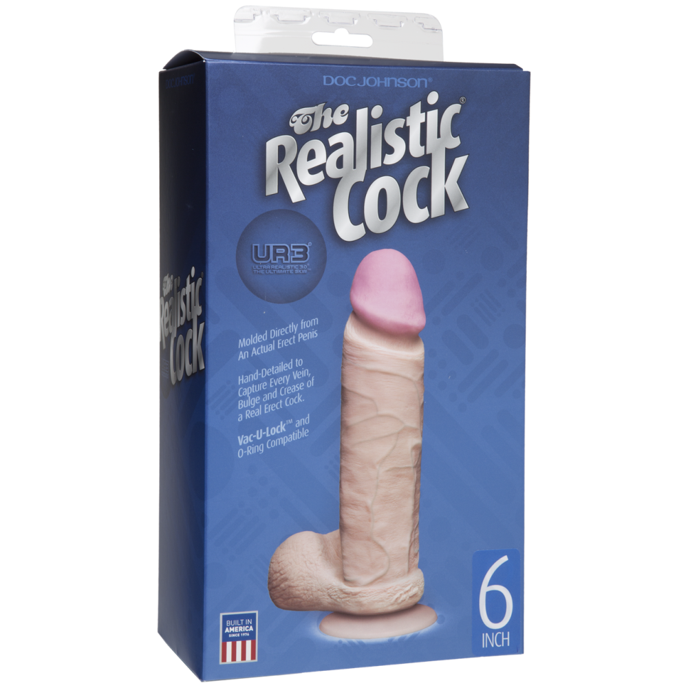 Фаллоимитатор Doc Johnson The Realistic Cock 6 inch White - ULTRASKYN, Vack-U-Lock, диаметр 4,3см Sex Aura Киев - изображение 3