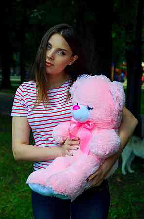 Плюшевий ведмедик М'яка іграшка Томии 65 см Рожевий Тернопіль