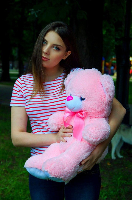 Плюшевий ведмедик М'яка іграшка Томии 65 см Рожевий Тернопіль - фото 3