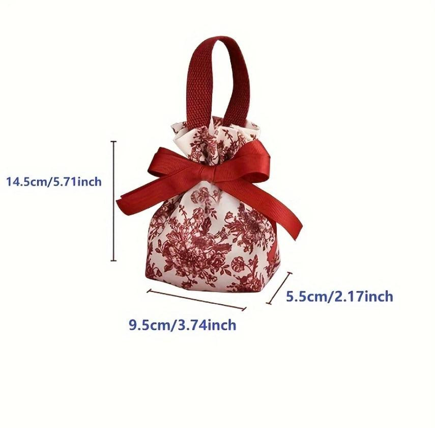 Холщовий мішечок з зав'язками з квітковим принтом, бавовняний органайзер для прикрас, сувенірів та п Київ - фото 3