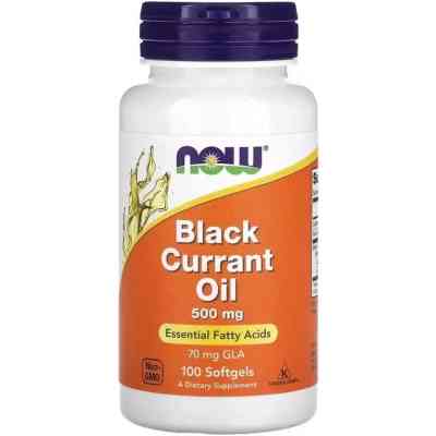 Трави Now Foods Олія чорної смородини, 500 мг, Black Currant Oil, 100 гелевих кап (NOW-01715) Вінниця