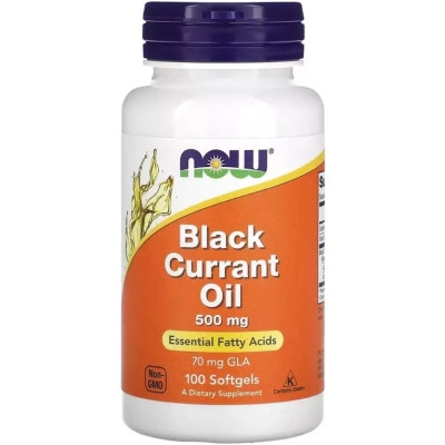 Трави Now Foods Олія чорної смородини, 500 мг, Black Currant Oil, 100 гелевих кап (NOW-01715) Вінниця - фото 1