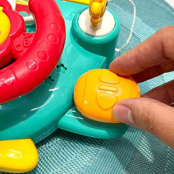 Кермо інтерактивне музичне Limo Toy Автотренажер українською мовою кріпиться на коляску/ліжечко Блакитний (HB 0077) Чернігів