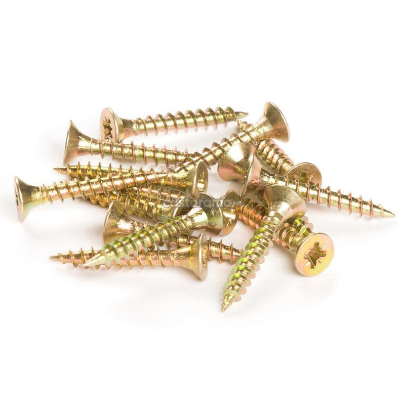 Саморіз універсал. 3,5* 25 з потайною головкою цинк жовтий (пач. 20 шт.) Харків - фото 2