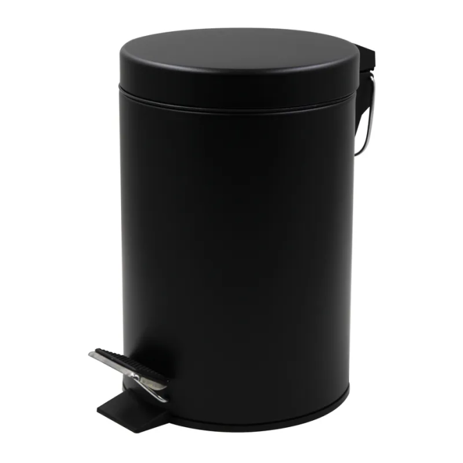 Мусорное ведро круглое Zerix Solo-TC0105 Black 5 л цвет черный нерж. сталь (ZX5898) Черновцы - изображение 2