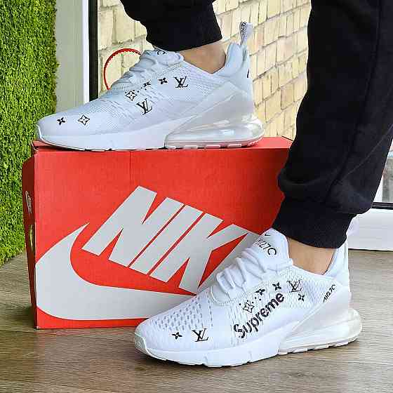 Кроссовки Nike 270 Женские Белые Найк с Амортизацией Тканевые Летние Сеточка (размеры: 37,38,39,40,41,42,43) Днепр