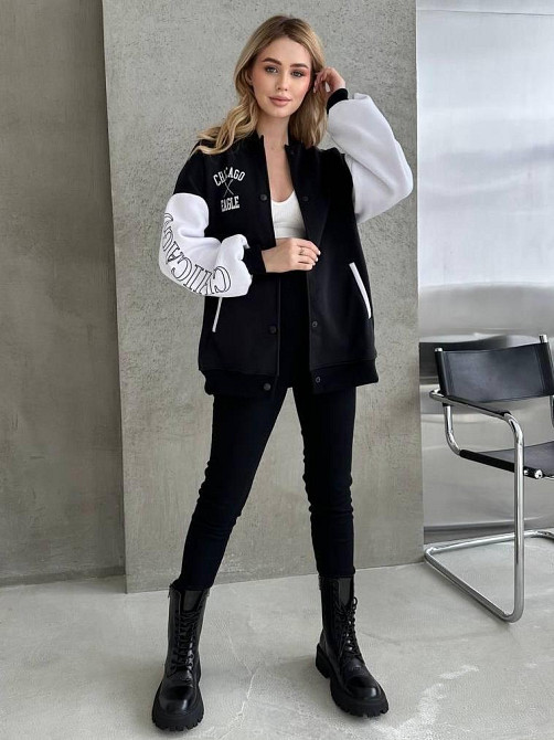 Женский теплый прогулочный костюм: бомбер и лосины трехнить на флисе + рубчик 48/52 Одесса - изображение 8