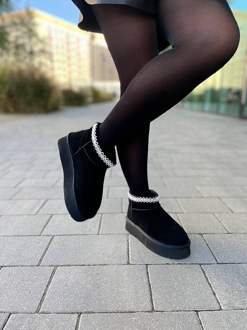 ITTS Угги жіночі ITTS чорні натуральна замша з теплим хутром высота 10 см (5639) Коломыя - изображение 7