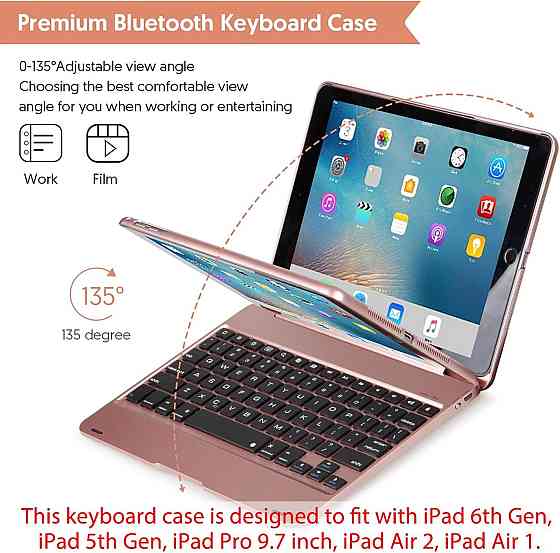 УЦЕНКА! Чехол-книга с блютуз клавиатурой для чехол-клавиатура Bluetooth для iPad 5-6-го поколения Air 1/2 iPad Pro 9.7 Днепр