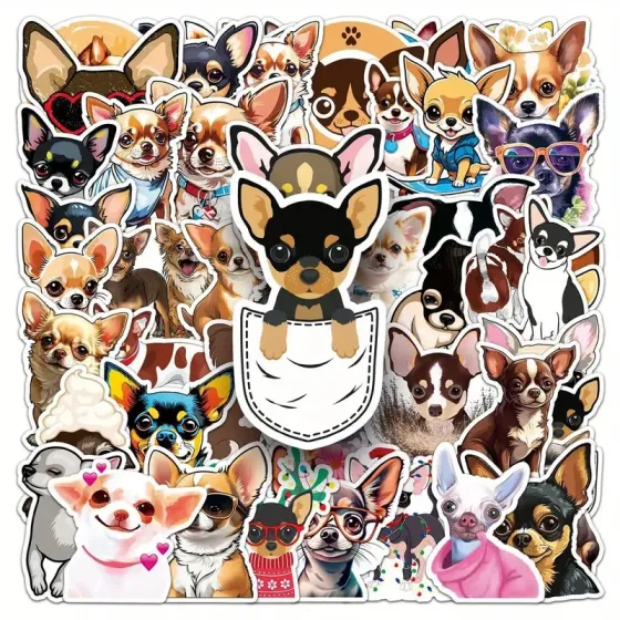 Наліпки чіхуахуа – набір 50 шт вінілових стікерів Київ