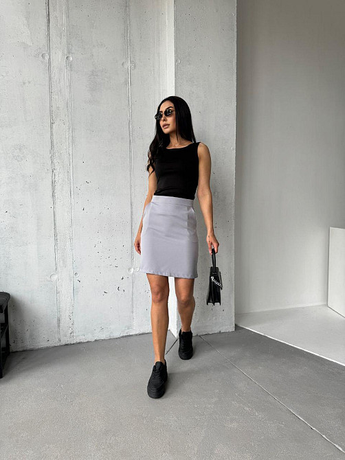 Базовая женская короткая юбка карандаш Серый, 48 Одесса - изображение 4