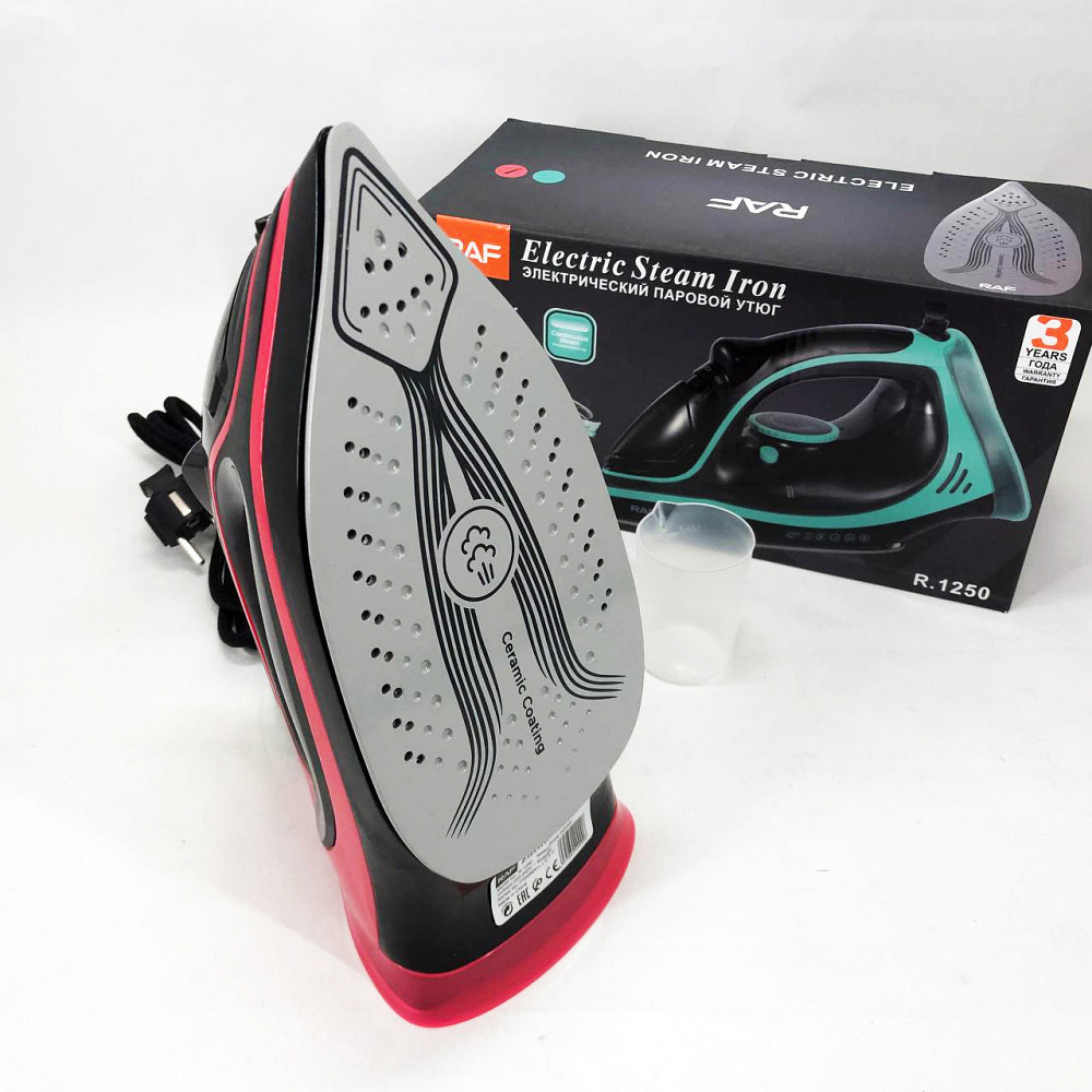 Праска парова RAF R.1250 з керамічною підошвою та функцією самоочищення 2200 Вт. EO-457 Колір: червоний Київ - фото 6