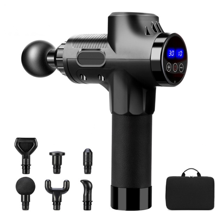 Перкуссионный массажер Rlaxyoo S3 Массажный пистолет (6 насадок + кейс) 2400 мАч 30 режимов (Черный) Винница - изображение 2