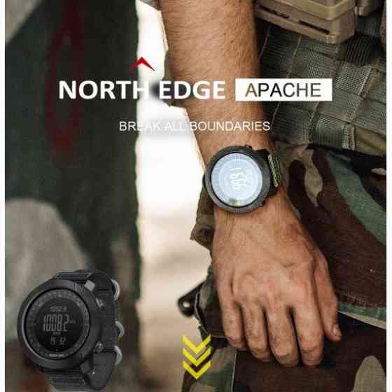 Чоловічий наручний годинник North Edge Apache 5BAR Зелений Київ