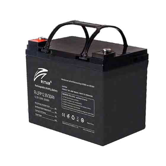 Акумуляторна батарея Ritar LiFePO4 12,8V 30Ah 384Wh BMS15@4S  ( 195 x 155 x 130  )   Q1 Київ