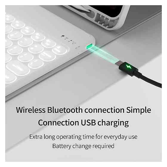 Чохол з клавіатурою кейс GKABXY для iPad A16 10th/11th 10.9/11 дюймів 2022 2025 Bluetooth RGB підсвітка Type-C сірий PU TPU Київ