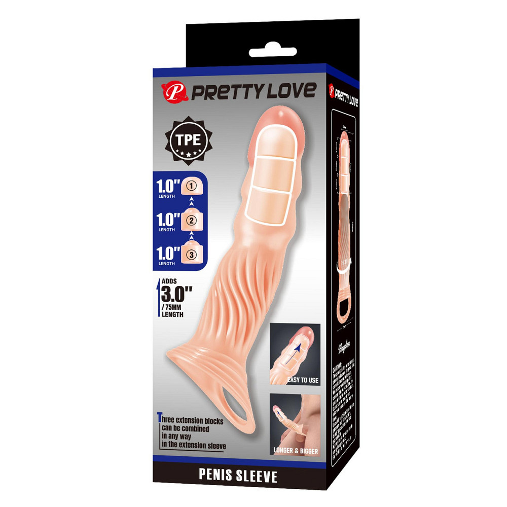 Насадка  на пеніс Pretty Love 3.0 Adjustable Penis Sleeve Extender Sex Aura Київ - фото 9