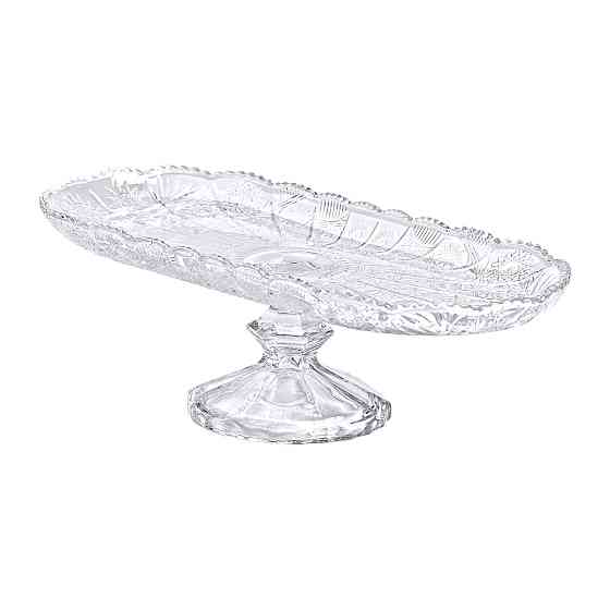 Yiwu Фруктовниця скляна на ніжці 33.5х15х10 см овальна ваза для фруктів HP-YH-82 Київ