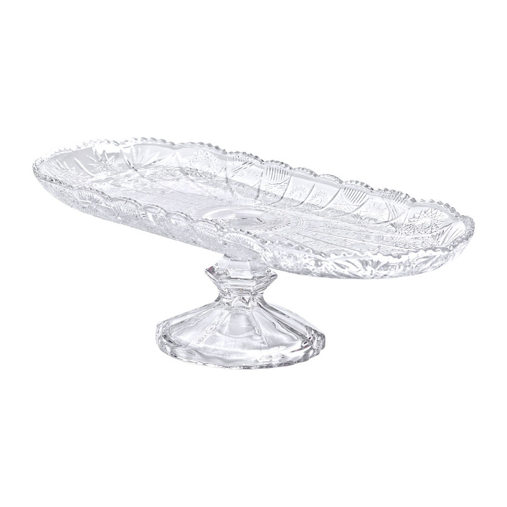 Yiwu Фруктовниця скляна на ніжці 33.5х15х10 см овальна ваза для фруктів HP-YH-82 Киев - изображение 4