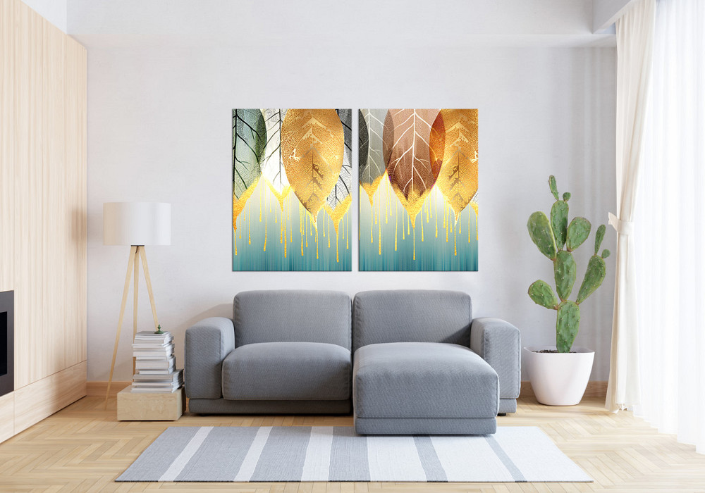 Модульная картина в гостиную / спальню   Листя  TLV-2_090 70x102 см Киев - изображение 3