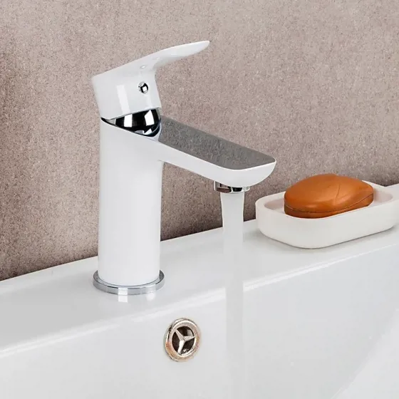 Змішувач для умивальника GAPPO G1048 білий/хром Київ