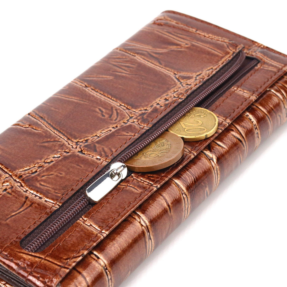 Незвичайний жіночий гаманець із натуральної фактурної шкіри CANPELLINI 21652 Коричневий Київ - фото 4