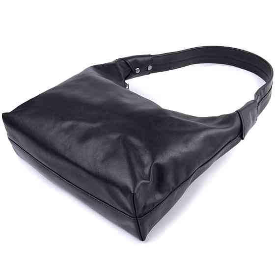 Практична жіноча сумка на плече з гладкої натуральної шкіри Shvigel 22828 Чорна Київ