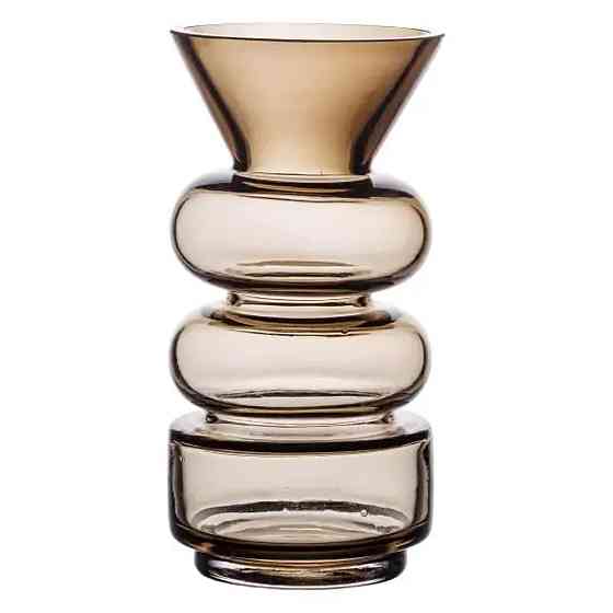 Flower Season Ваза для квітів скло 18 см декоративна ваза прозора для декору 650 мл Коричнева H Коломия