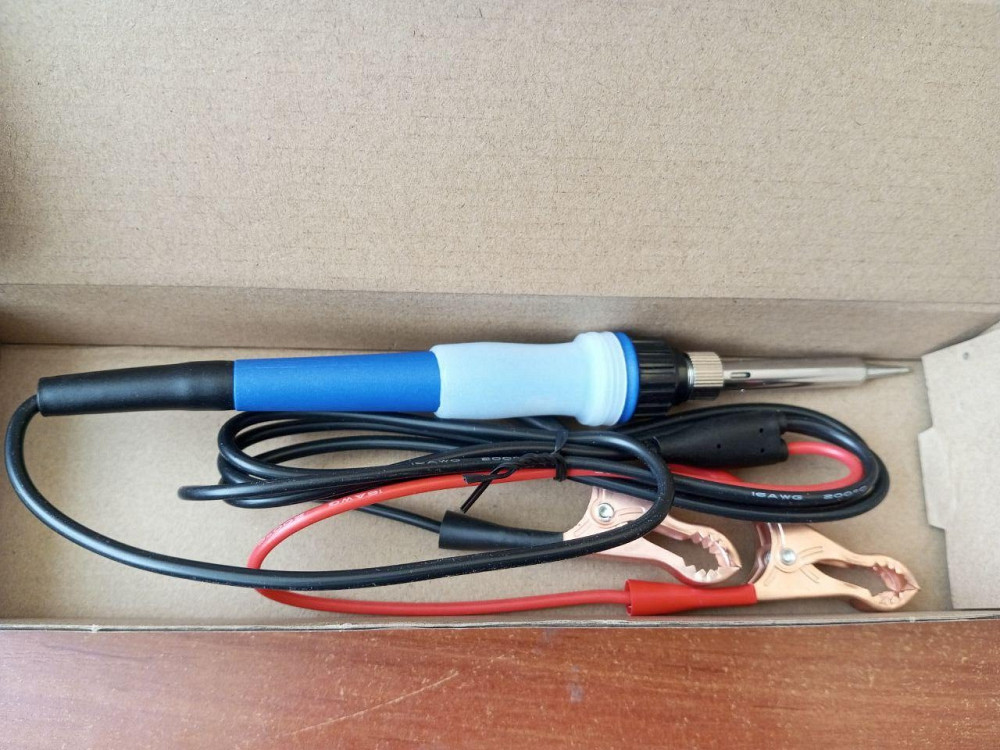 Паяльник HandsKit 901, 12-24V, 40W, з затискачами акумуляторними Полтава - фото 1