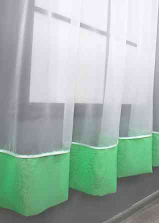 Кухонная занавеска VR-Textil № 078к белым с мятным 280х170 см (52-1054) Киев