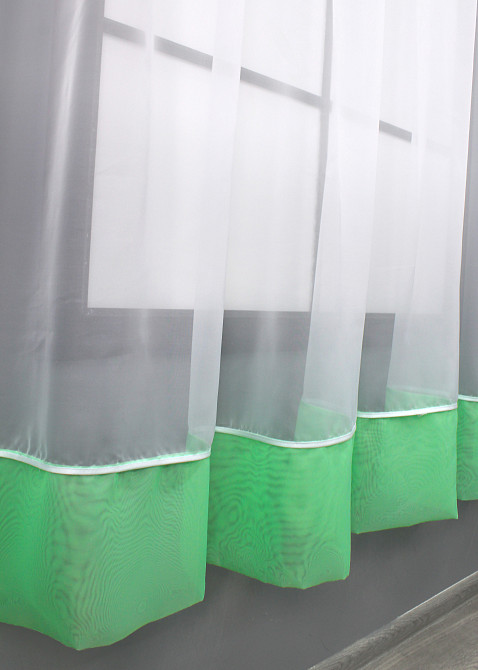 Кухонная занавеска VR-Textil № 078к белым с мятным 280х170 см (52-1054) Киев - изображение 5