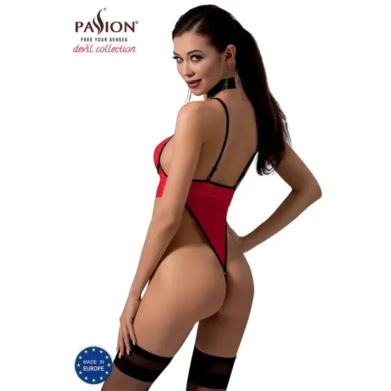 Боді з високим вирізом стегна Passion Exclusive AKITA BODY S/M, red Львов