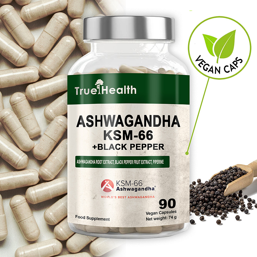 Ашвагандха True Health Ashwagandha KSM-66 + Black Piperine 90 vegan caps Луцьк - фото 2