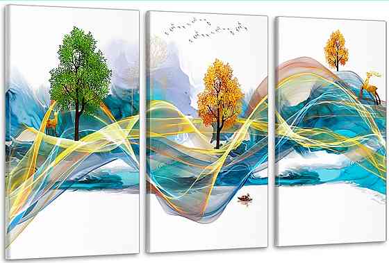 Модульна картина у вітальню/ спальню      Осінній ліс      ART-194_3A Київ