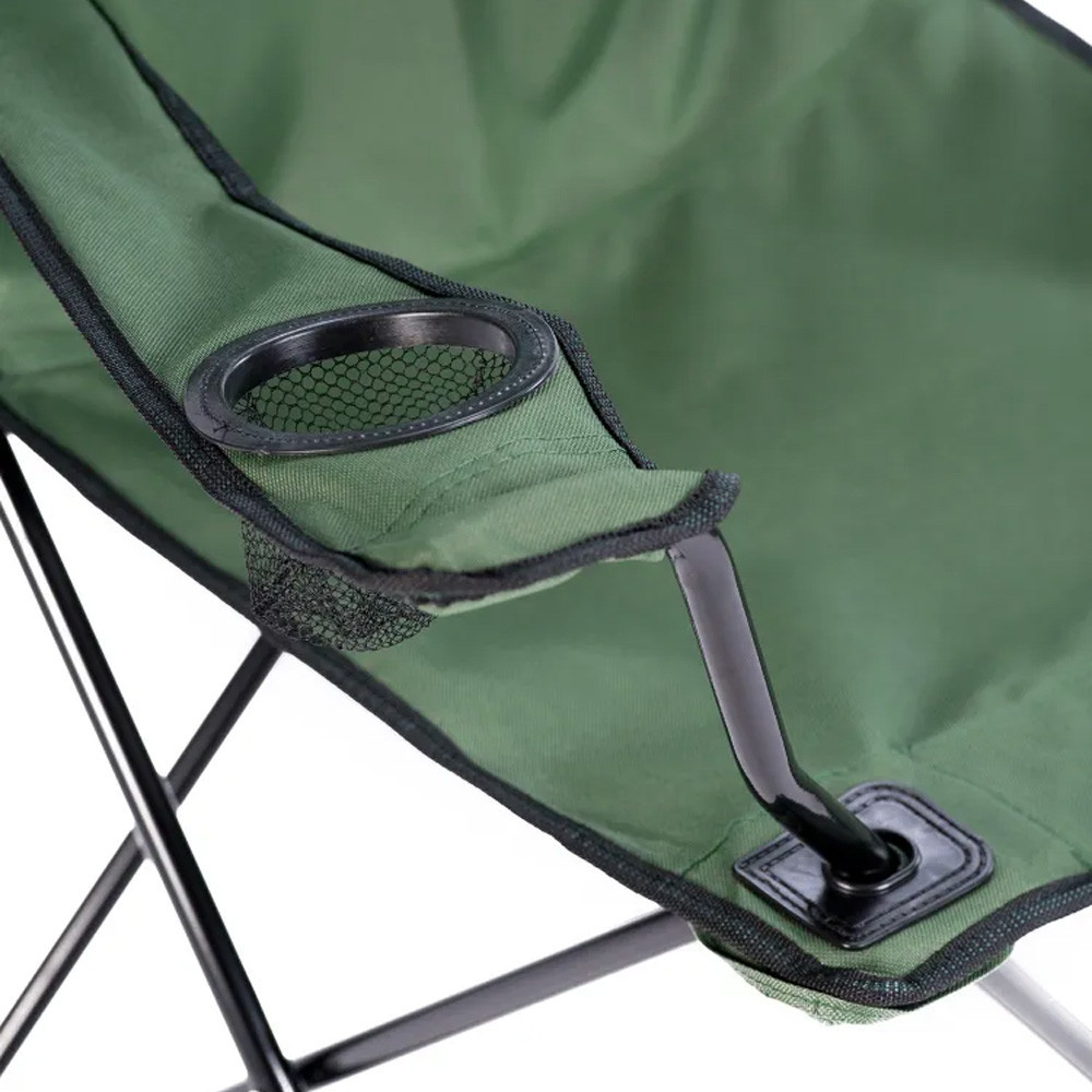 Складное кресло до 100 кг с чехлом, Темно зеленое / Раскладной стул для походов, кемпинга, рыбалки, с системой Паук Киев - изображение 8