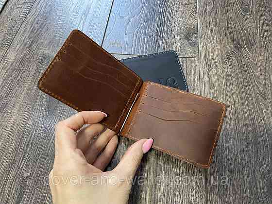 Зручний тонкий затискач для купюр і карток коричневого кольору Onda Київ