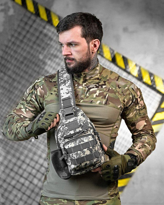 Армейська нагрудна сумка-рюкзак з USB-портом захисник NATO ДЛ7539 Одеса - фото 1