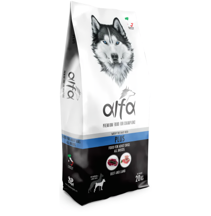 Корм премиум класса Alfa Plus сухой корм для взрослых собак всех пород средней активности, 20 кг Винница