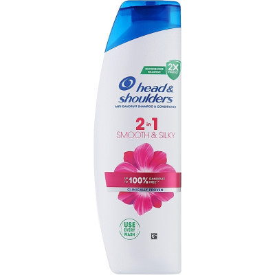 Шампунь Head & Shoulders 2 в 1 Против перхоти Гладкие и шелковистые 330 мл (8700216304856) Винница - изображение 1
