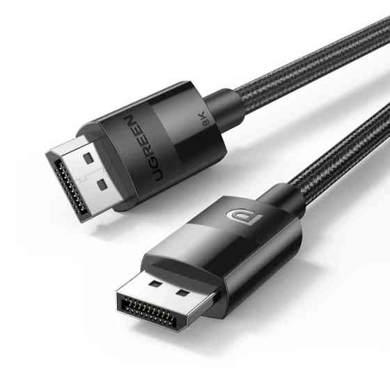 Кабель UGREEN DP114 DP Male to Male DP1.4 8K Round Cable ABS Shell Braid 1.5m (Black) (UGR-80391) Київ
