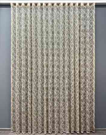 Тюль VR-Textil 1978т Жакард Бежевий з молочним 400х270 см (42-1008) Київ