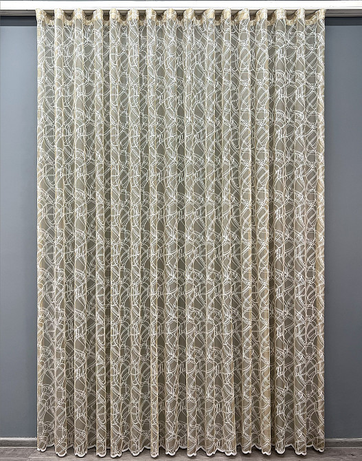 Тюль VR-Textil 1978т Жакард Бежевий з молочним 400х270 см (42-1008) Київ - фото 2