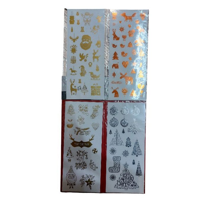 Новогодние наклейки на подарки набор 8 листов Crelando one size разноцветный Киев - изображение 2