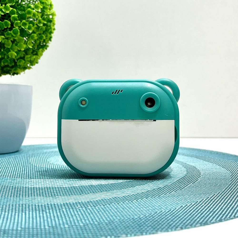 Фотоапарат-принтер фронтальна камера чб друк USB-кабель 2 рулони термопаперу звук фото відео ігри SD роз'єм Бірюзовий (C 66631) Чернігів - фото 5