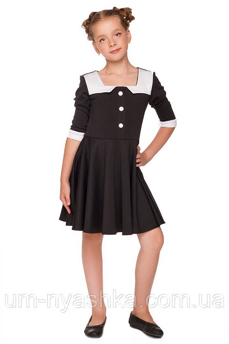 Шкільне плаття чорне з білим коміром 134-152 Кривий Ріг - фото 4