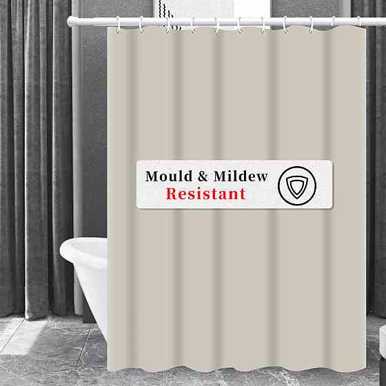 Шторка для ванны из полиэстера водонепроницаемая Bathlux 180x180 см с кольцами, занавеска для ванной Каменец-Подольский