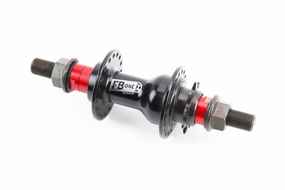 Втулка задня BMX алюмінієва 14Gx36H драйвер 9т, 4 пром-підшипники 6902 2RS, вісь 14мм, кріпл. гайка, чорно-червона FB-A275В Київ - фото 1