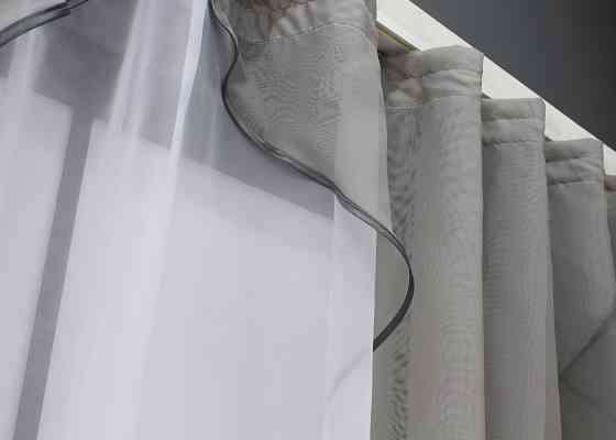 Кухонная занавеска VR-Textil № 029к серый с белым 300х170 см (59-954) Киев